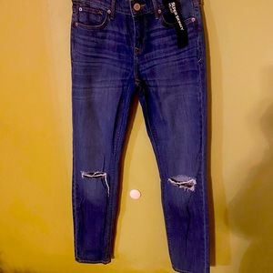 Express Super Skinny Mid Rise Distressed 2R